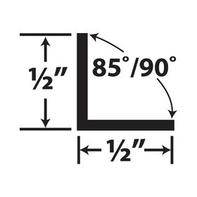 1/2in x 1/2in x 3/64in (.055in) Thick | Styrene Even Leg | 90° Angle Moulding