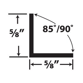 5/8in x 5/8in x 1/16in (.060in) Thick | Styrene Even Leg | 90° Angle Moulding