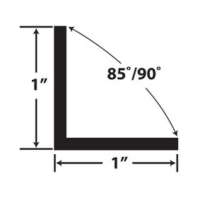 1in x 1in x 7/64in (.100in) Thick | Styrene Even Leg | 90° Angle Moulding | 1936 Series