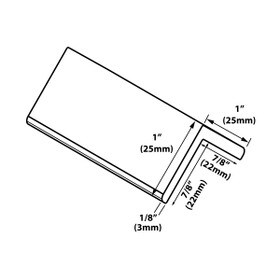 1in x 1in x 96in Long| Even Leg | 90° Angle Moulding