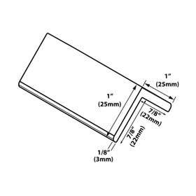 1in x 1in x 96in Long| Even Leg | 90° Angle Moulding