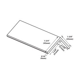 1-3/8in x 1-3/4in x 96in Long | Uneven Leg | 90° Angle Moulding