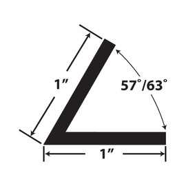 1in x 1in x 7/64in (.100in) Thick | Styrene Even Leg | 90° Angle Moulding | 1951 Series