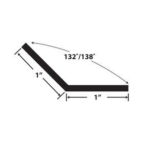 1in x 1in x 7/64in (.100in) Thick | Styrene Even Leg | 90° Angle Moulding | 1952 Series