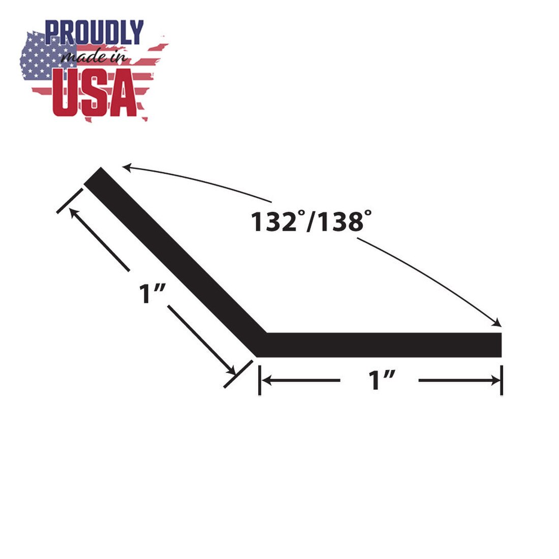 1in x 1in x 7/64in (.100in) Thick | Styrene Even Leg | 90° Angle Moulding | 1952 Series