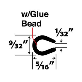 1/16in | Flexible U Channel Moulding with Glue Bead