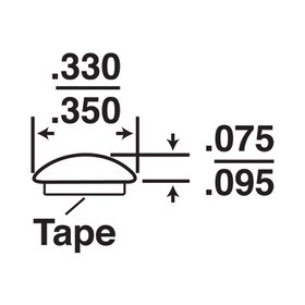 3/8in W | Decorative Half Round Trim with Adhesive Foam Tape | 100ft Coil