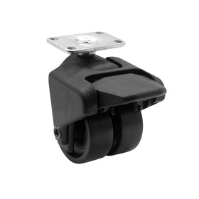 Black Polypropylene Dual Wheel X Caster