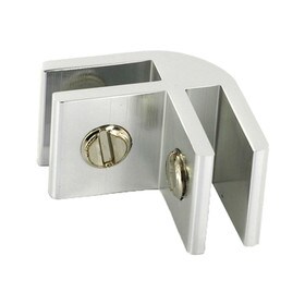 2-Way | 90 Degree | Panel Connector | Bright Chrome Finish Aluminum | Fits 3/16in - 1/4in Panels