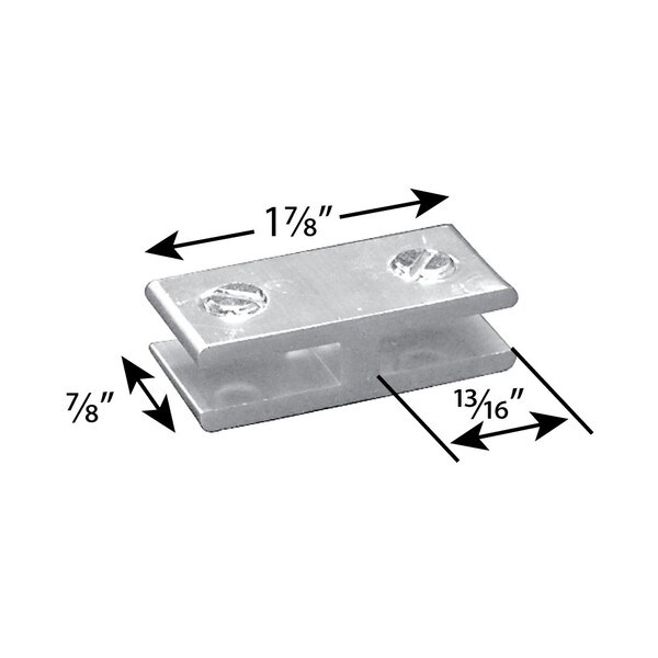 2-Way 180 Degree Chrome Finish Polished Aluminum Furniture and Display Connector for 3/16" - 1/4" Panels