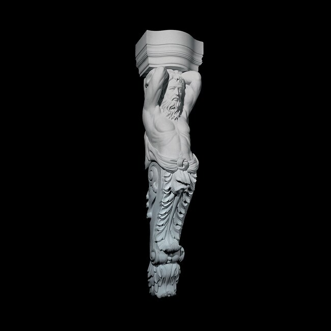 12" Wide x 49" High Unfinished Polymer Resin Corbel