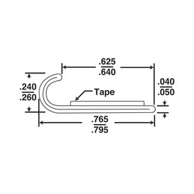 1/4in x 3/4in | ABS With Mylar Film Uneven Leg | Lipped 90° Angle Moulding With Adhesive