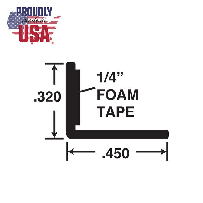 Color Plastic Corner Trim Moulding 7/16in x 5/16in x 3/64in (.050in) Thick