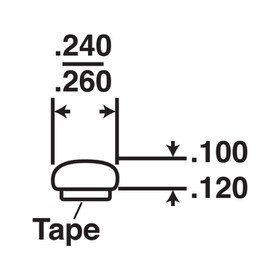 1/4in W | Decorative Half Round Trim with Adhesive Foam Tape | 100ft Coil