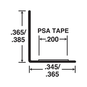 3/8in x 3/8in | ABS With Mylar Film Uneven Leg | 90° Angle Moulding With Adhesive