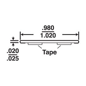 1" Wide Polished Chrome Finish ABS/Film Decorative Flat Trim with Adhesive Foam Tape 100' Coil