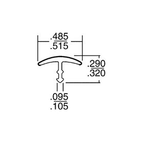 1/2in Flexible PVC | Metallic Tee Moulding