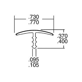 3/4in Flexible PVC | Metallic Tee Moulding