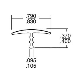 13/16in Flexible PVC | Metallic Tee Moulding