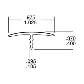 1in Flexible PVC | Metallic Tee Moulding