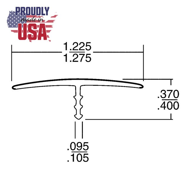 1-1/4in Flexible PVC | Metallic Tee Moulding