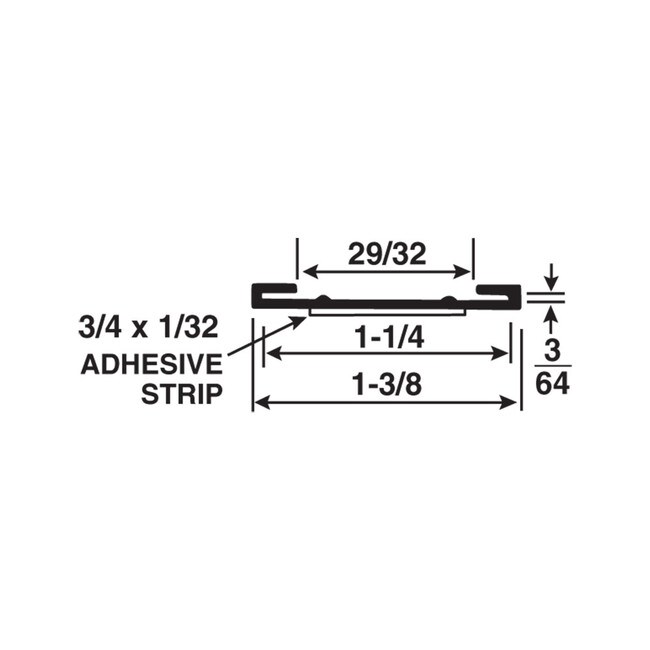 1-1/4in | Styrene | Ticket Moulding | with Adhesive Moulding
