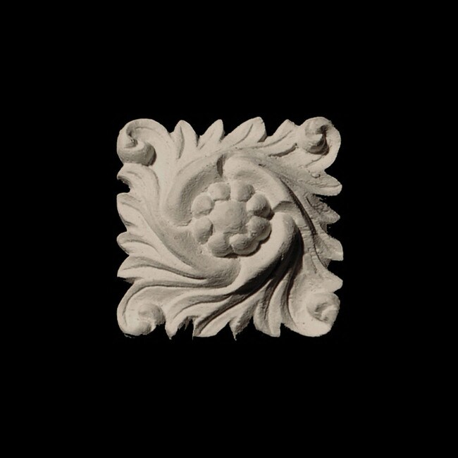1-1/2" Wide x 1-1/2" High Unfinished Polymer Resin Deco Applique