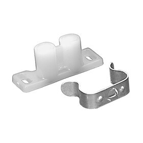 11/16in H x 9/16in W x 1-3/4in Long | White HDPE | Double Barrel Friction with Strike Plate | Non-Magnetic Catch | 274-167 Series