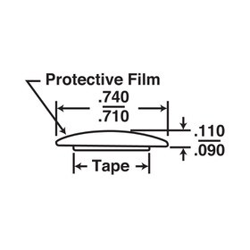 3/4in W | Decorative Half Round Trim with Adhesive Foam Tape | 250ft Coil