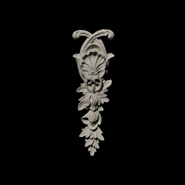 1-3/8" Wide x 4" High Unfinished Polymer Resin Drop Applique