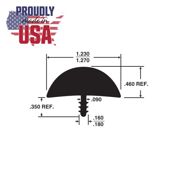 1-1/4in Flexible PVC | Bumper Tee Moulding