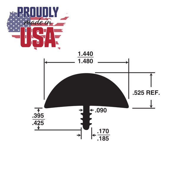 1-1/2in Flexible PVC | Bumper Tee Moulding