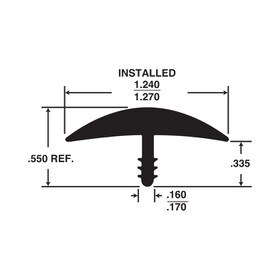 1-1/4in Flexible PVC | Round Bumper Tee Moulding