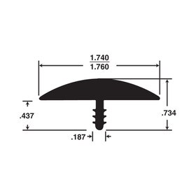 1-3/4in Flexible PVC | Round Bumper Tee Moulding