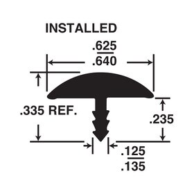 5/8in Flexible PVC | Round Bumper Tee Moulding