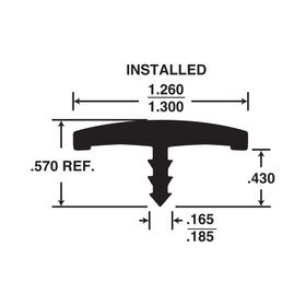 1-1/4in Flexible PVC | Flat Face Bumper Tee Moulding