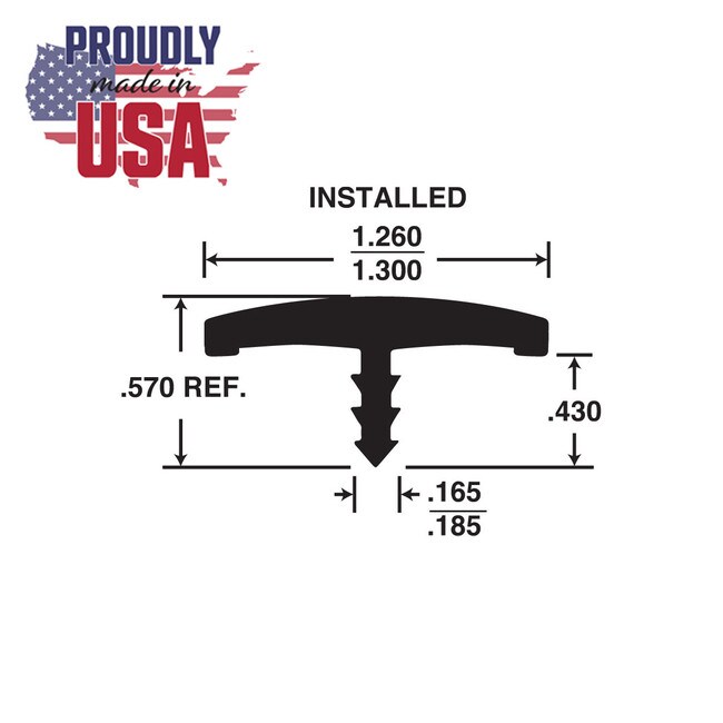 1-1/4in Flexible PVC | Flat Face Bumper Tee Moulding