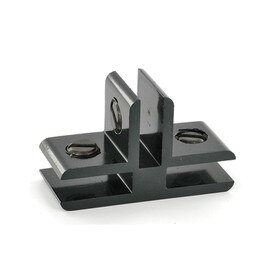 3-Way T Brass Finish Polished Aluminum Furniture and Display Connector for 5/8" - 3/4" Panels