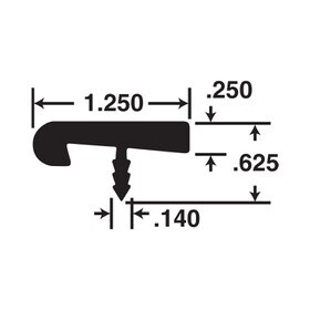 7/8in Flexible PVC | Glossy Bumper Tee Moulding