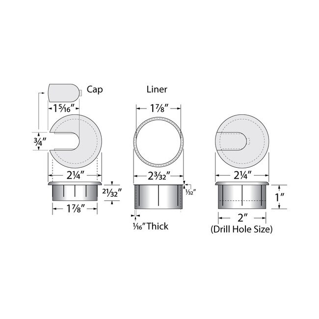 Round Wire Management Grommet 2in 31GROMMET
