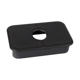 3-1/2in x 2in | Black | Rectangular Wire Management Grommet with Circular Cap | 32-2 Series