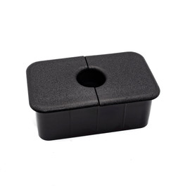 3-1/in x 2in | Black | Rectangular Wire Management Grommet | With Circular Cap and Deep Bushing | 32-D-2 Series