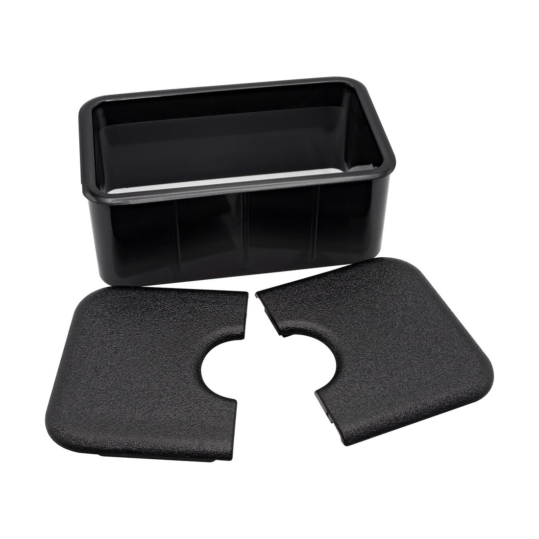 3-1/in x 2in | Black | Rectangular Wire Management Grommet | With Circular Cap and Deep Bushing | 32-D-2 Series