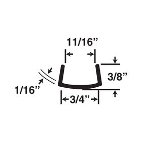 3/4in | Rigid Styrene | U Channel Moulding | 341 Series