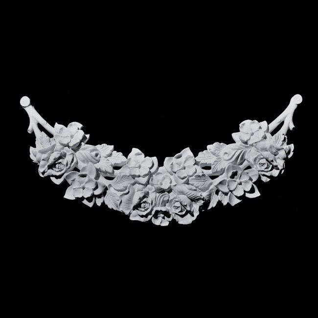 16-1/4" Wide x 7-1/2" High Unfinished Polymer Resin Festoon Applique