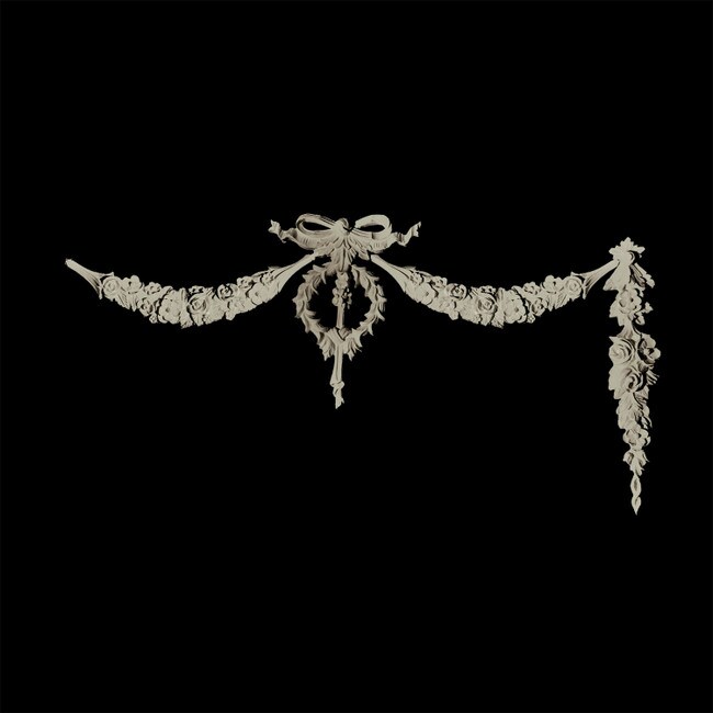 15" Wide x 7-1/4" High Unfinished Polymer Resin Festoon Applique