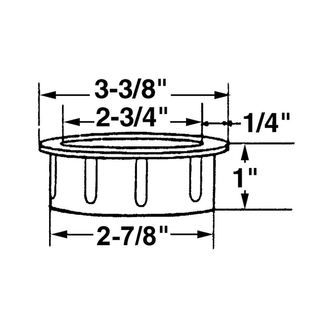 1in Depth x 2-13/16in Inside Dia | Deep Friction Fit Insert Cup Holder | 36BKS Series