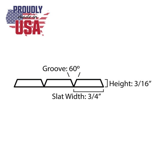 1' Wide x Nominal 8' High x 3/16" Thick Solid Wood Tambour Sheet with 3/4" - 60 Degree Grooves