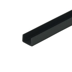 BLACK 3/8" STYRENE U-CHANNEL 12FT LONG