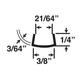 3/8in | White UV Stabilized Rigid PVC | U Channel Moulding | 383UV Series